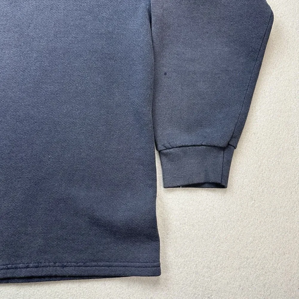 Vintage Lee Heavyweight Sweater Mens 2XL Blue 1/4 Zip Pullover Microsoft